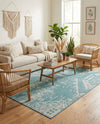 Desert Nomad Terrace Collection Area Rug - Sahara (Light Aqua) Rectangle Light Aqua  lifestyle 26