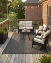 Seaside Serenity Collection Area Rug - Veranda (Black) Rectangle Black  lifestyle 12