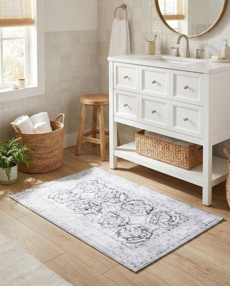 Heritage Elegance Collection Area Rug -  Miramar Rectangle Charcoal  lifestyle 33