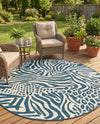 Savannah Escape Collection Area Rug -  Masai Round Navy Blue and Ivory  lifestyle 52