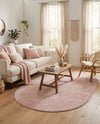 Marrakesh Lattice Collection Area Rug - Casablanca (Rose Pink) Oval Rose Pink  lifestyle 46