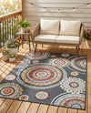 Seaside Blooms Collection Area Rug -  Eden Rectangle Black  lifestyle 15