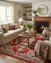 Eden Oasis Collection Area Rug -  Tranquility (Burgundy) Rectangle Burgundy  lifestyle 14