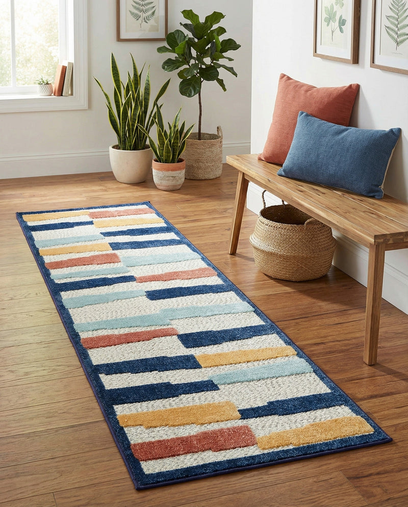 Caribbean Terrace Collection Area Rug -  Jamaica Runner Ivory  lifestyle 45