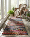 Thar Cotton Collection Area Rug - Alleppey Runner Multi Black  lifestyle 57