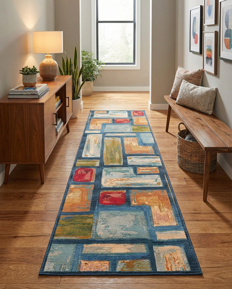 Urban Terrace Collection Area Rug -  Portico Runner Multi  lifestyle 40