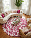Savannah Escape Collection Area Rug -  Amazon (Magenta) Round Magenta  lifestyle 17