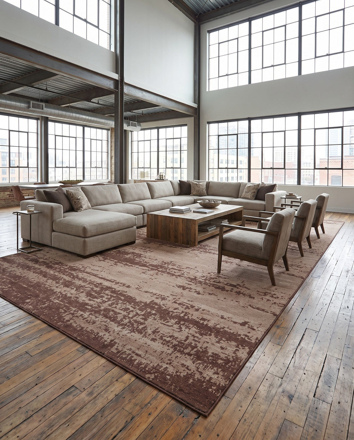 Studio Haven Collection Area Rug -  Gallery (Brown) Rectangle Brown  lifestyle 41