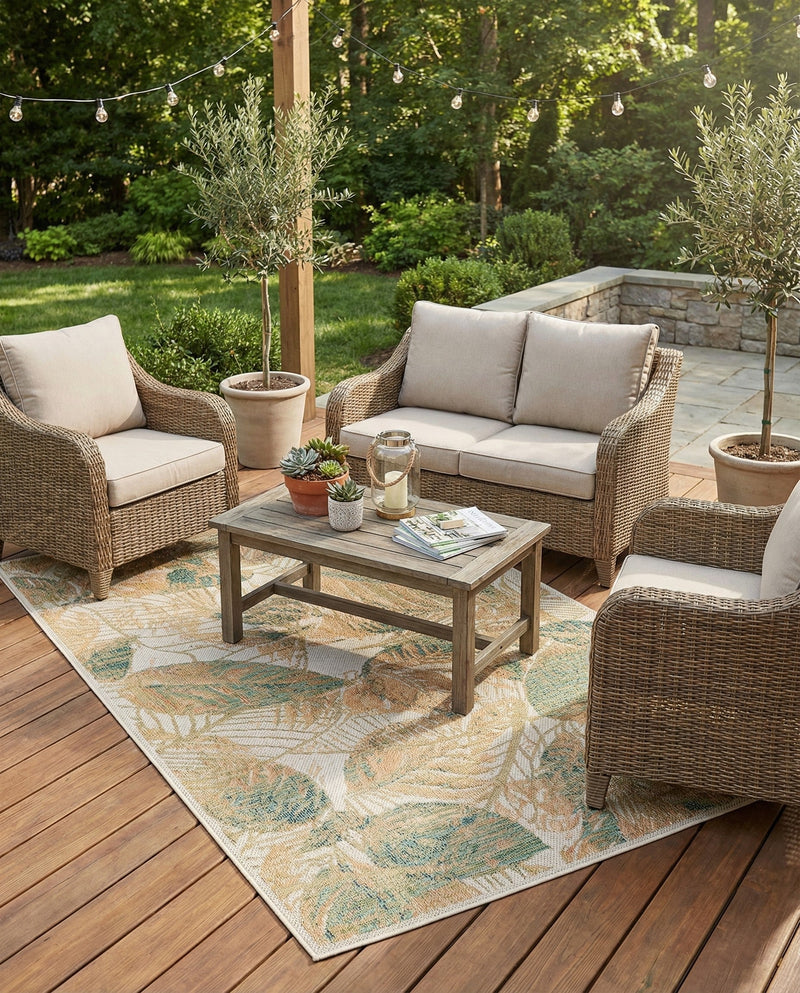 Coastal Terrace Collection Area Rug -  Driftwood Rectangle Ivory  lifestyle 54