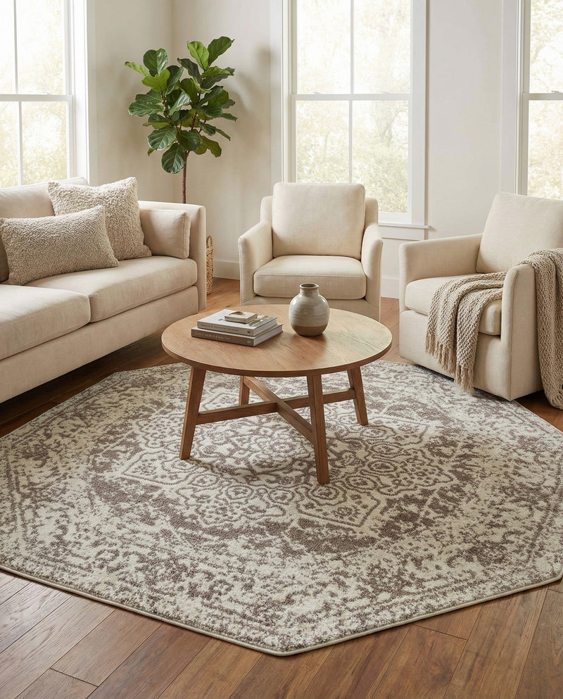 Georgetown Rugs Collection Area Rug - Dupont (White) Octagon White  lifestyle 29