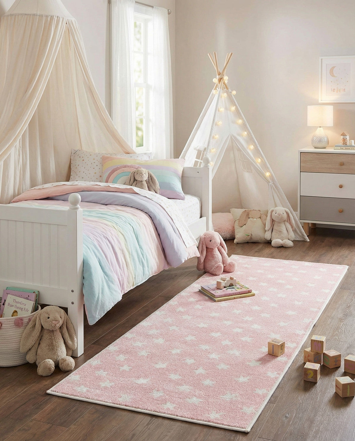 Wonder Tykes Collection Area Rug -  Mosaic Runner Pink  lifestyle 127