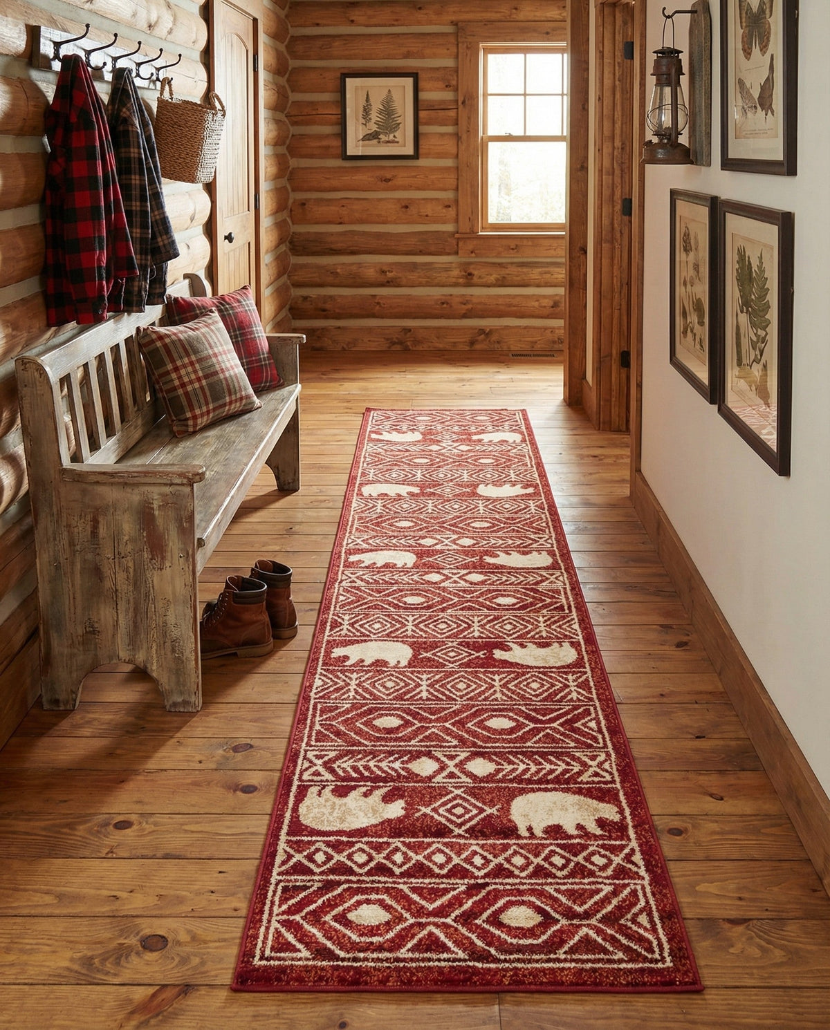 Frontier Trails Collection Area Rug -  Sedona Runner Red  lifestyle 138
