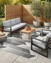 Urban Terrace Collection Area Rug -  Bronx Rectangle Black and White  lifestyle 25