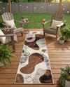 Urban Terrace Collection Area Rug -  Garden Runner Brown and White  lifestyle 44