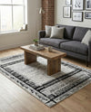 Marrakech Mosaic Collection Area Rug -  Sahara Rectangle Black and White  lifestyle 26