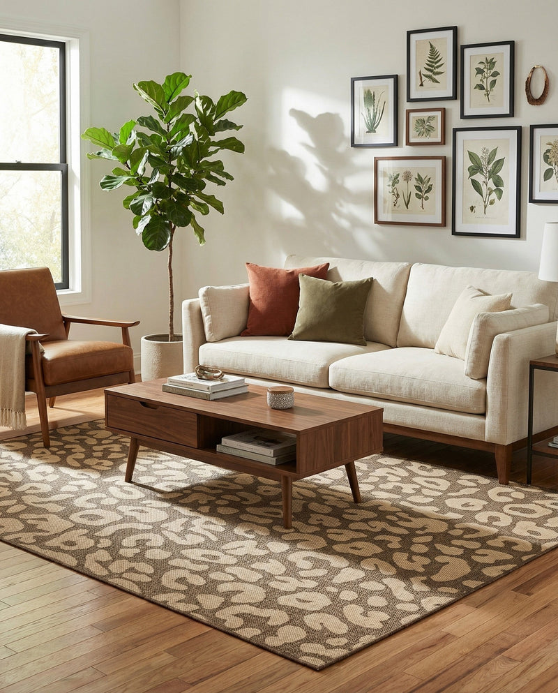 Sahara Sands Collection Area Rug -  Buto Rectangle Brown  lifestyle 22