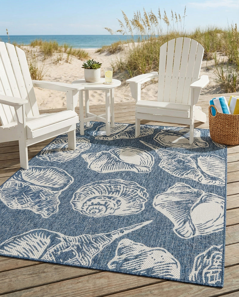 Seaside Haven Rugs Collection Area Rug -  Lighthouse (Ivory and Navy Blue) Rectangle Ivory and Navy Blue  lifestyle 24