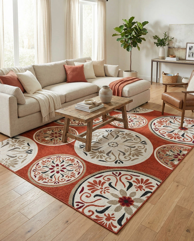 Urban Terrace Collection Area Rug -  Deck Rectangle Terracotta  lifestyle 32
