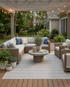 Seaside Stripes Collection Area Rug -  Boardwalk (Beige) Rectangle Beige  lifestyle 11