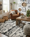 Cascade Range Collection Area Rug - Hood (Black and White) Rectangle Black and White  lifestyle 19
