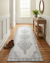 Heritage Elegance Collection Area Rug -  Winterthur (white Gray) Runner white Gray  lifestyle 59