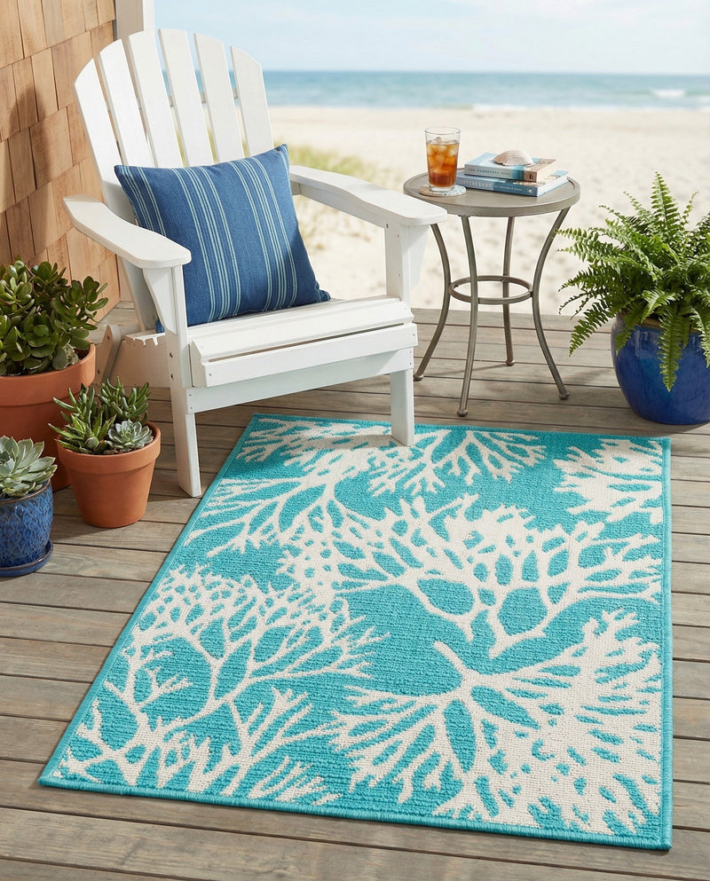 Seaside Haven Rugs Collection Area Rug -  Seaside Rectangle Teal  lifestyle 4