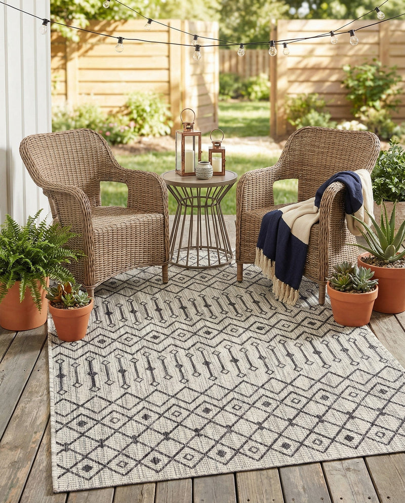 Savannah Pergola Collection Area Rug -  Pergola (Gray) Rectangle Gray  lifestyle 18