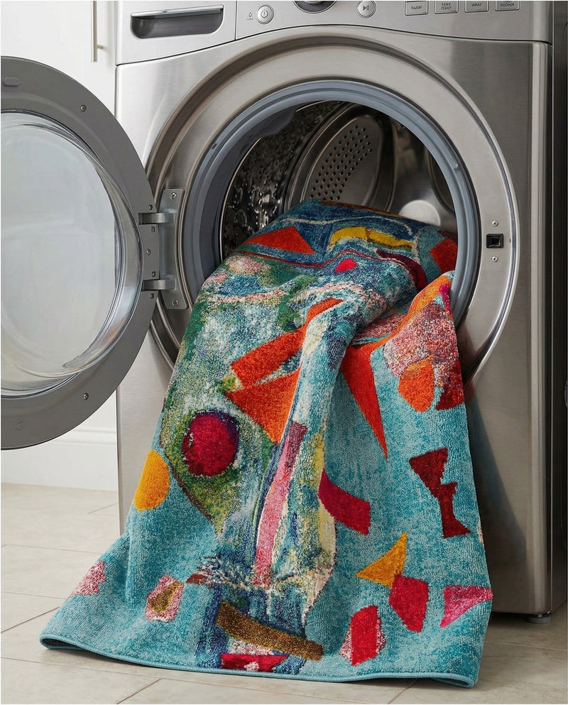 Colorburst Oasis Collection Area Rug -  Fresco Rectangle Aqua  lifestyle 26