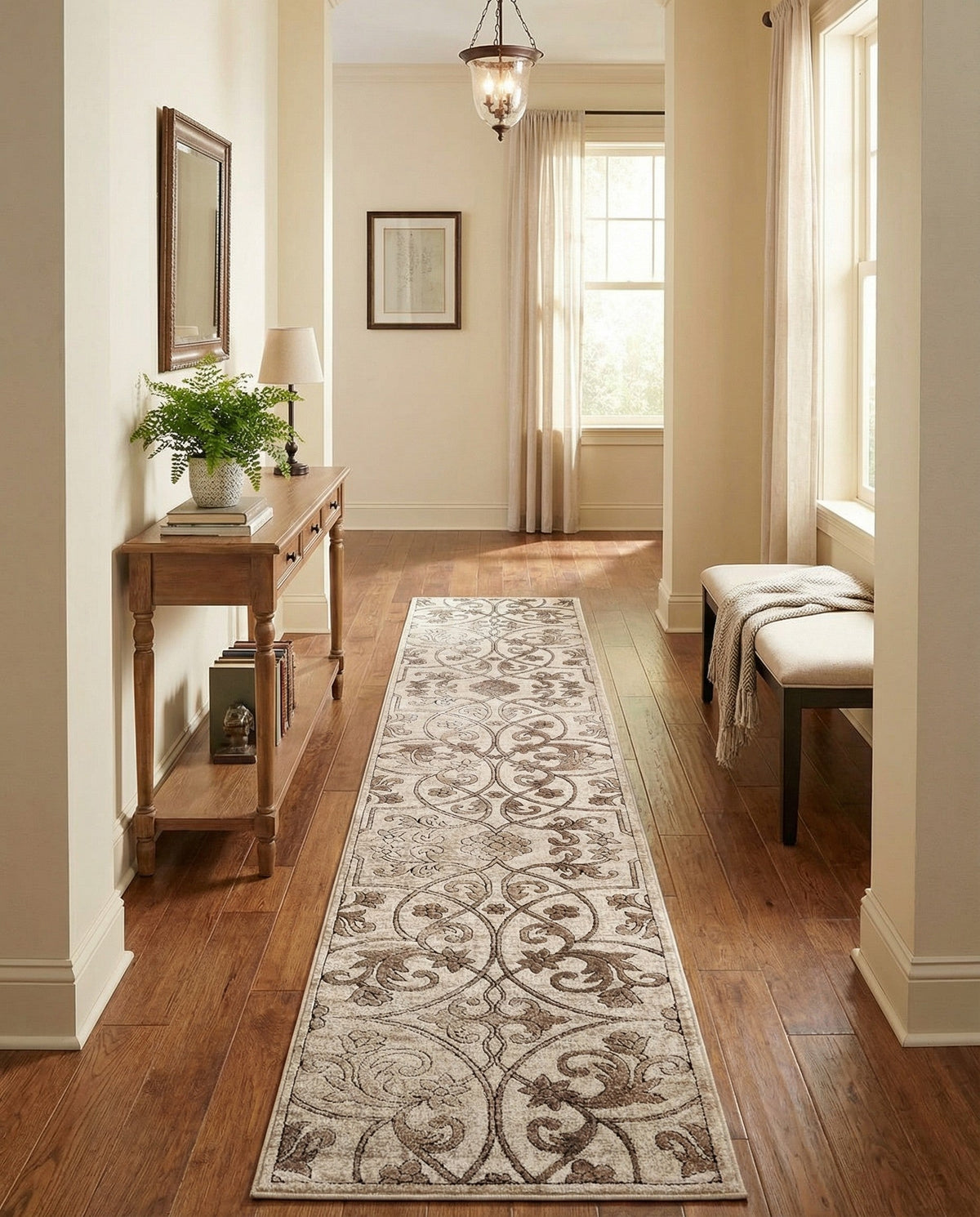 Andes Summit Collection Area Rug -  Merida Runner Dark Beige  lifestyle 107