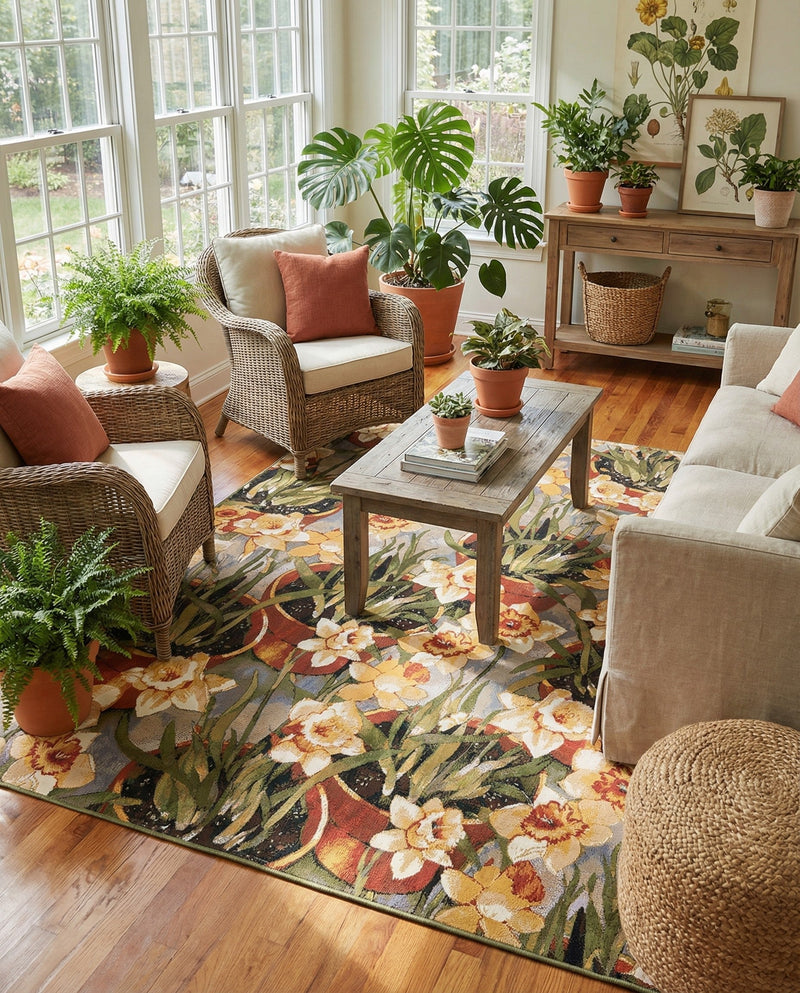 Seaside Blooms Collection Area Rug - Eden Rectangle Multi  lifestyle 25