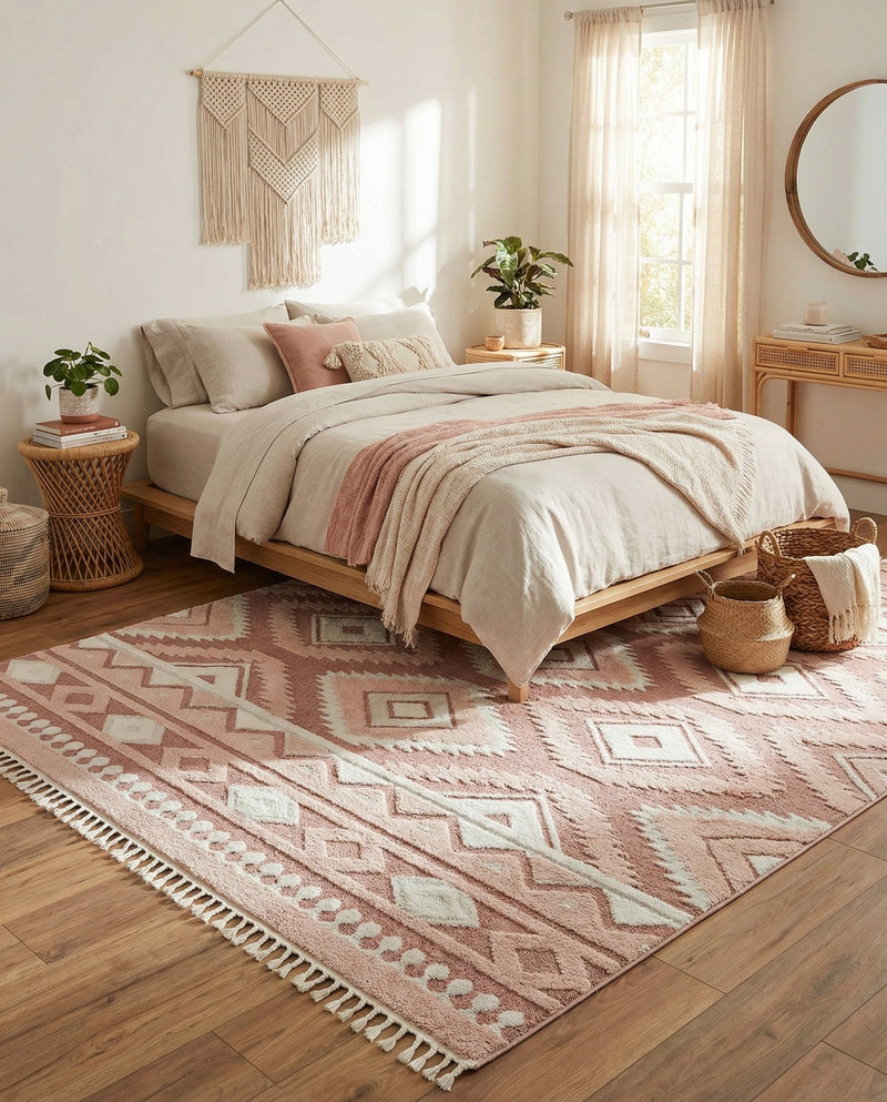 Sahara Chic Collection Area Rug -  Fez Rectangle Pink  lifestyle 33