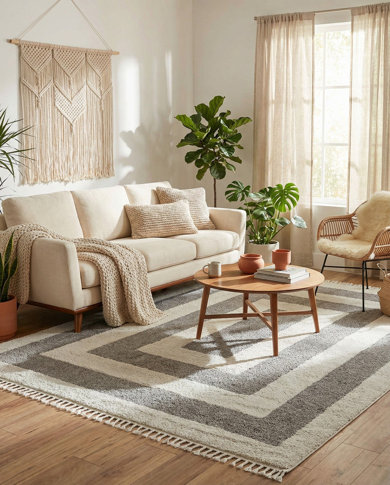 Sahara Chic Collection Area Rug -  Casablanca Rectangle Gray  lifestyle 30