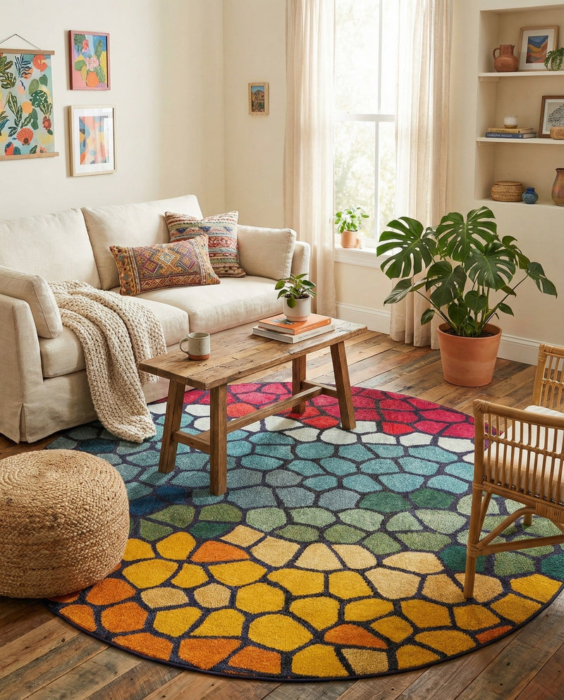 Marrakesh Elegance Collection Area Rug -  Melilla Round Multi  lifestyle 56