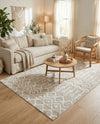 Marrakech Lattice Collection Area Rug - Medina (Beige) Rectangle Beige  lifestyle 25
