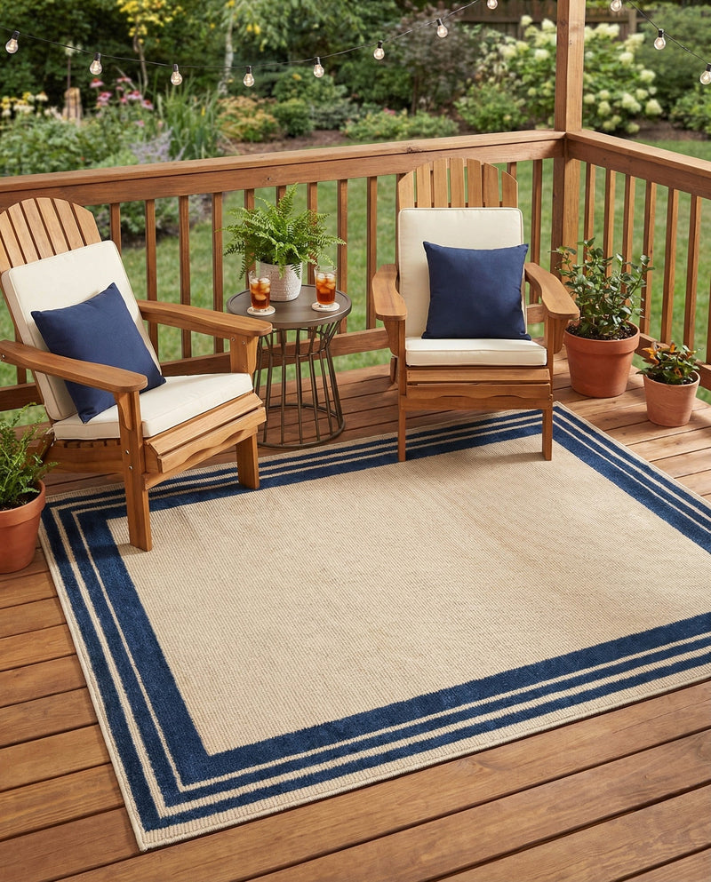 Bahama Breeze Outdoor Collection Area Rug -  Abaco Rectangle Beige  lifestyle 50