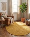 Woven Seaside Jute Collection Area Rug - Savannah (Yellow) Oval Yellow  lifestyle 55