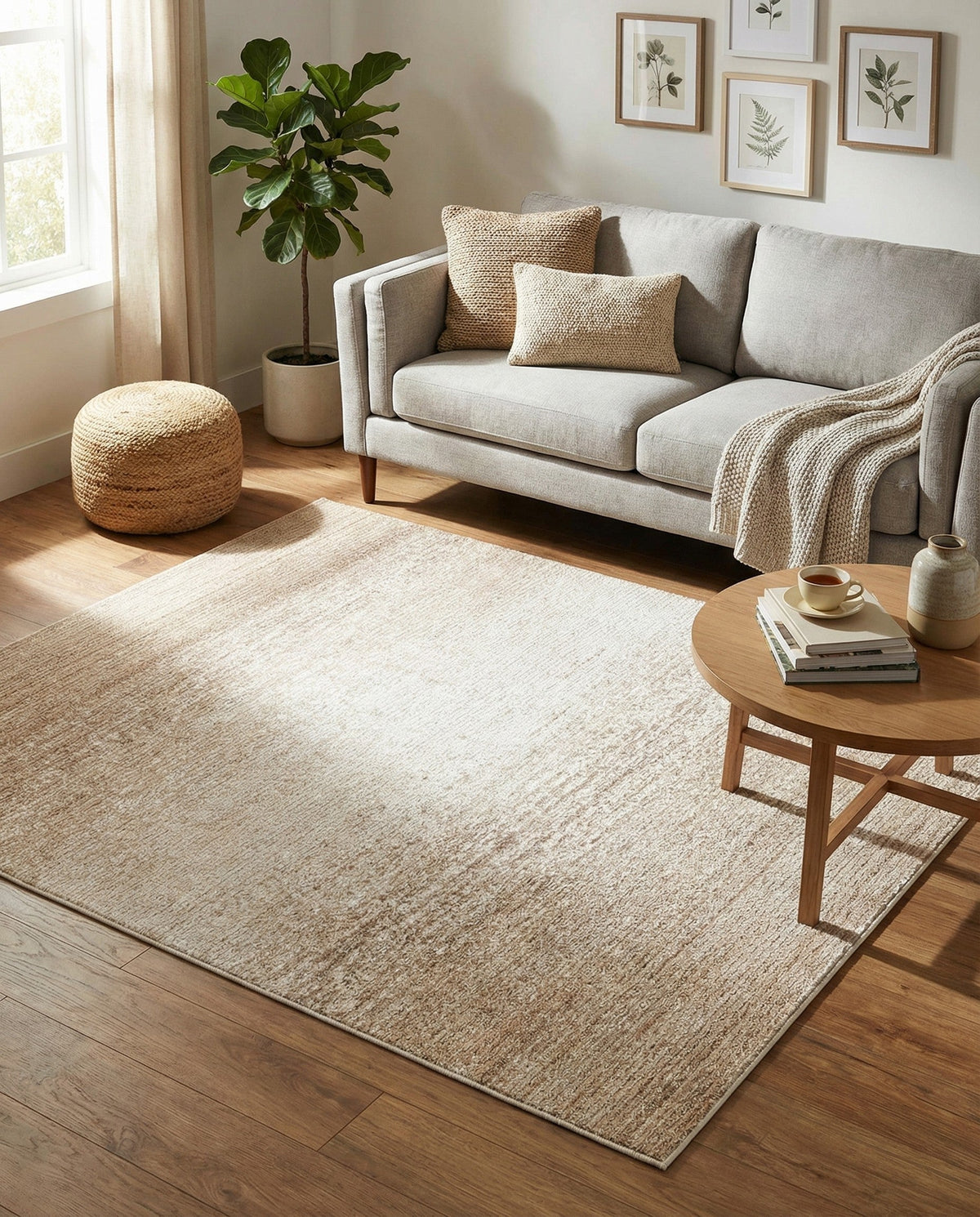 Jewel Oasis Collection Area Rug - Sapphire (Ivory) Square Ivory  lifestyle 148