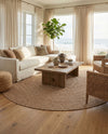Highland Woven Jute Collection Area Rug - Glenmore (Light Brown) Round Light Brown  lifestyle 39