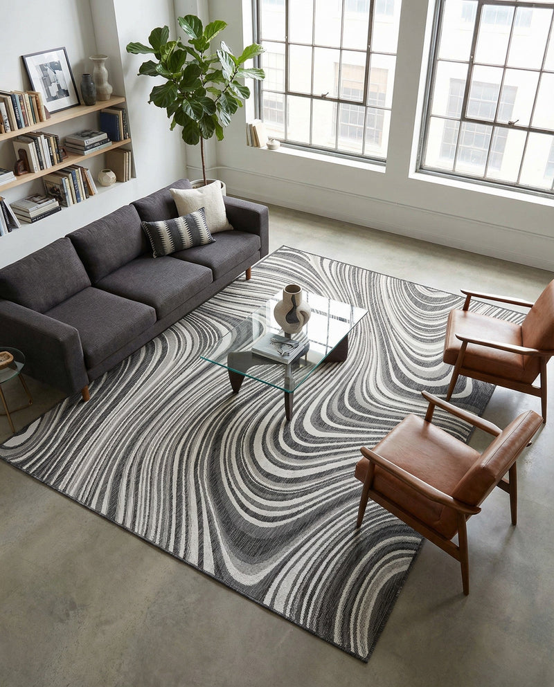 Urban Terrace Collection Area Rug - Soho Rectangle Charcoal  lifestyle 21