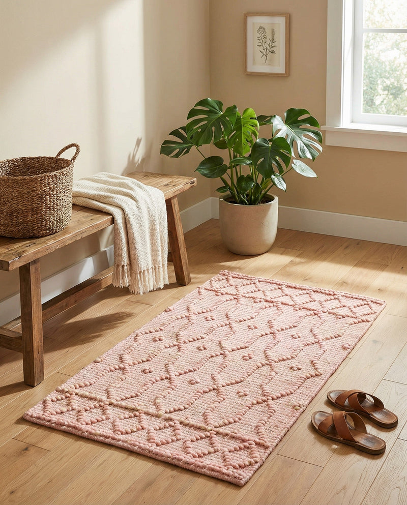 Savannah Weave Collection Area Rug - Serengeti Rectangle Pink  lifestyle 30