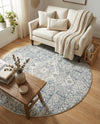 Coastal Haven Collection Area Rug -  Shoreline Round Gray  lifestyle 27