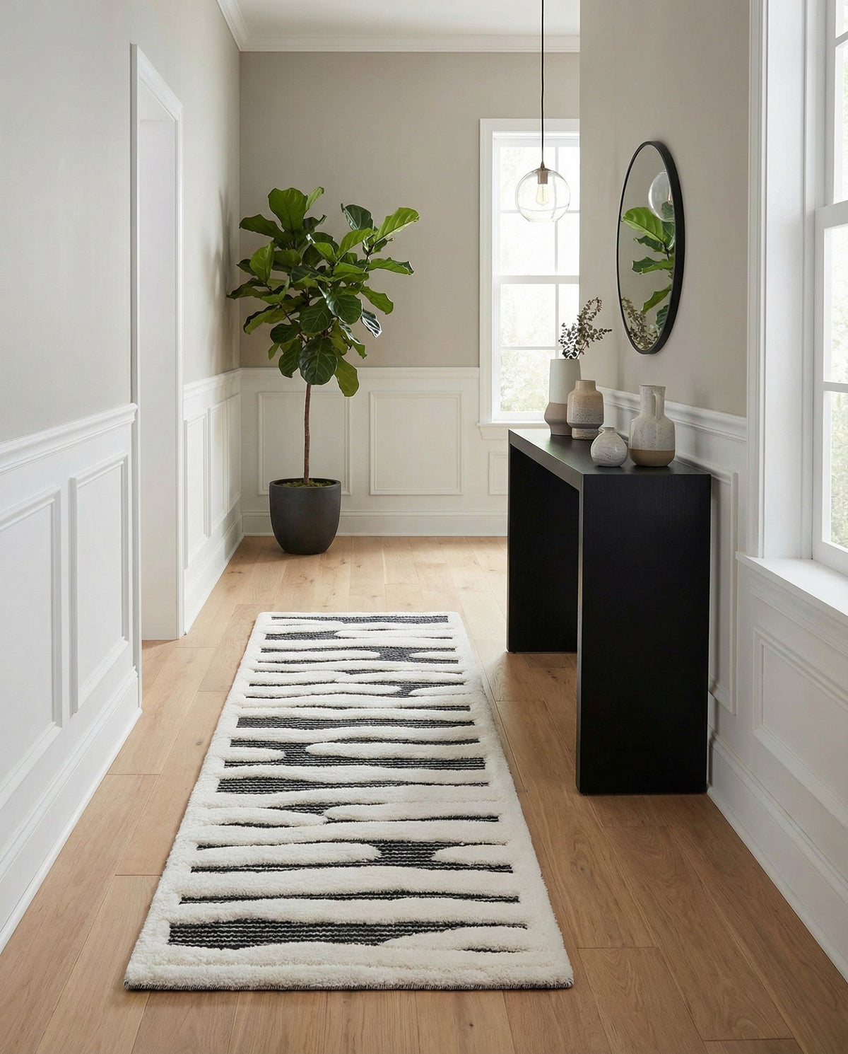 Monochrome Collection Area Rug - Slate Runner Gray  lifestyle 118