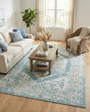 Patio Heritage Collection Area Rug -  Augusta (Aqua) Rectangle Aqua  lifestyle 29