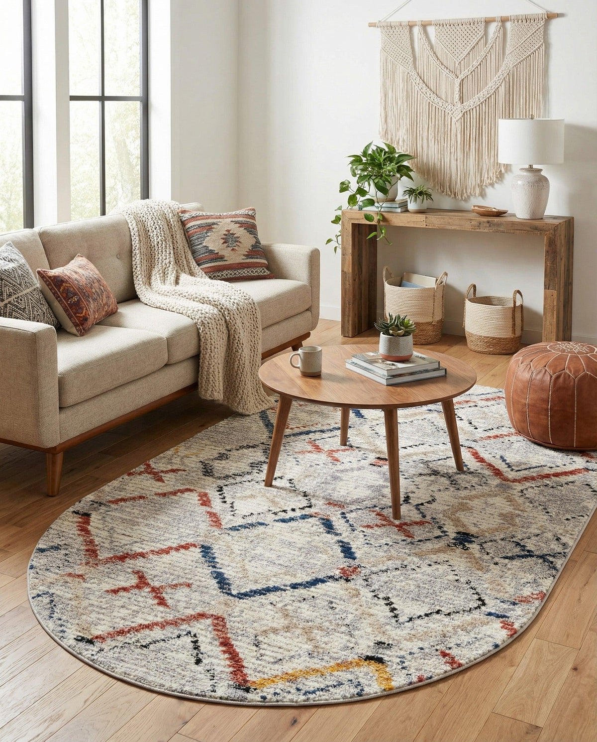 Santa Fe Trails Collection Area Rug - Canyon Oval Multi  lifestyle 100