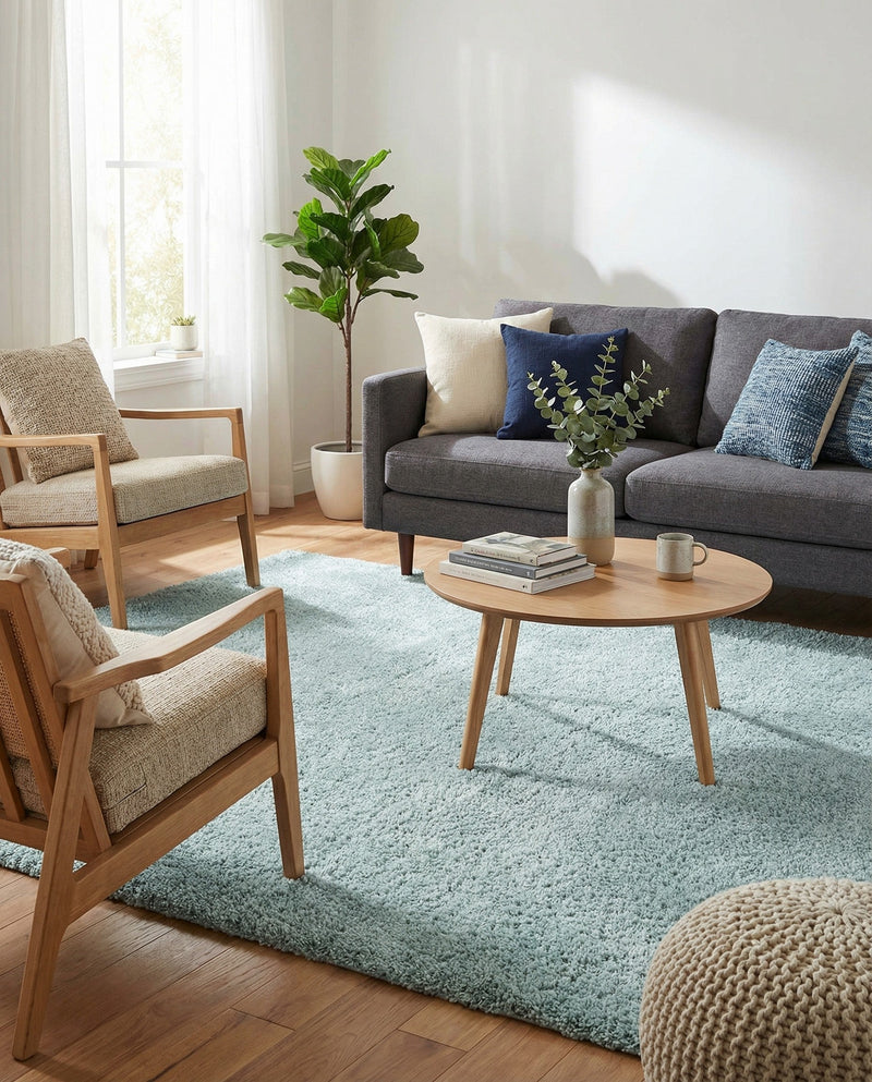 Cozy Comfort Shag Collection Area Rug - Haven (Sage Green) Rectangle Sage Green  lifestyle 14