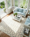 Hollywood Luxe Collection Area Rug - Sunset (White Silver) Rectangle White Silver  lifestyle 6