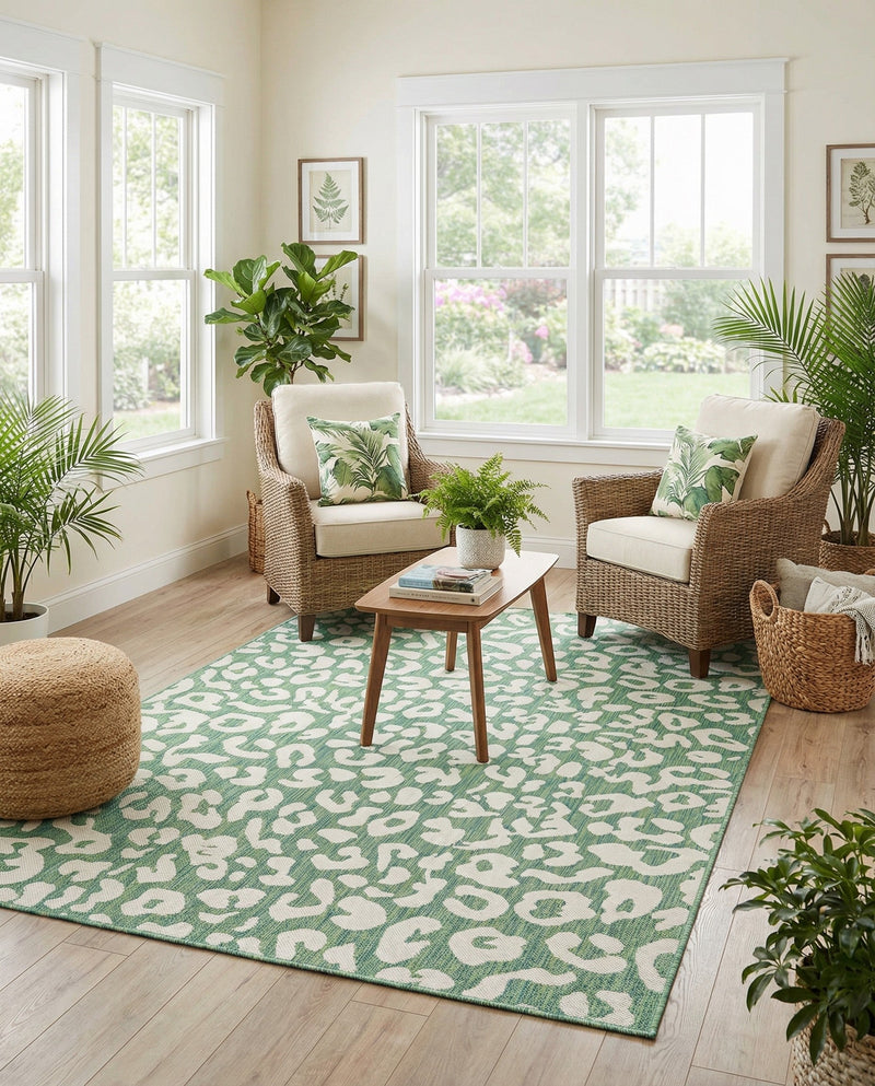 Savannah Escape Collection Area Rug -  Amazon (Green Blue) Rectangle Green Blue  lifestyle 33