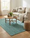 Woven Seaside Jute Collection Area Rug - Savannah (Turquoise) Rectangle Turquoise  lifestyle 16