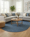 Seaside Serenity Collection Area Rug - Veranda (Blue) Oval Blue  lifestyle 47