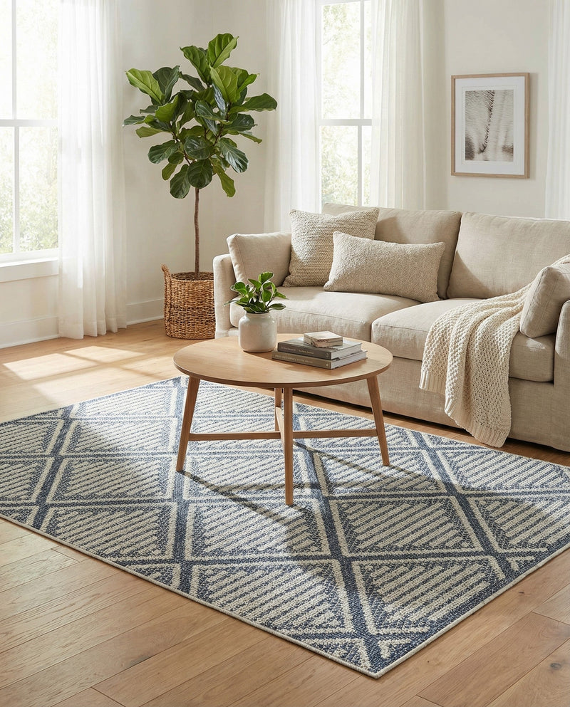 Savannah Pergola Collection Area Rug -  Eden Rectangle Navy Blue  lifestyle 8